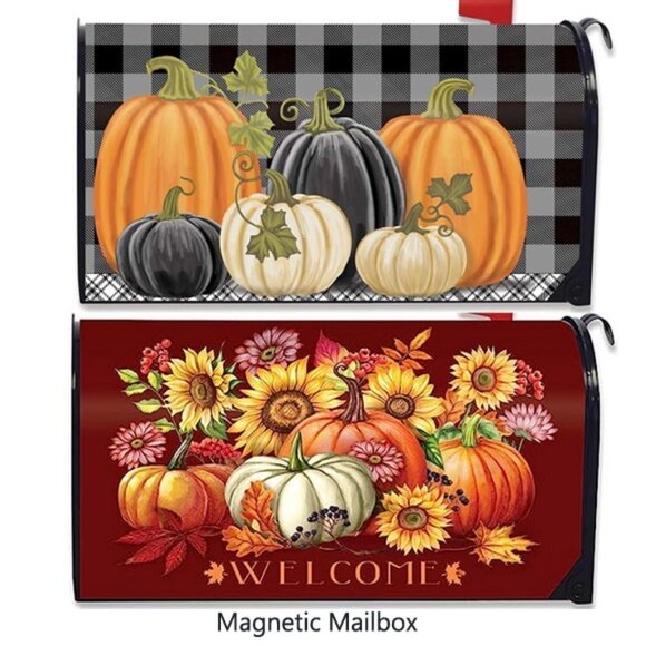 Briarwood Lane Happy Fall Welcome Pumpkins Magnetic Mailbox Cover Standard  2 - Picture 1 of 5